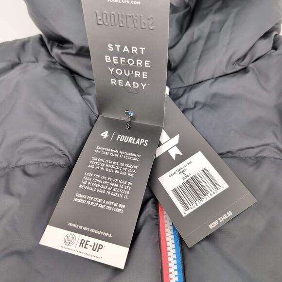 4 Laps FourLaps Black Women's Cover Down Jacket Goose Down Puffer - Size S - NWT - Picture 11 of 16